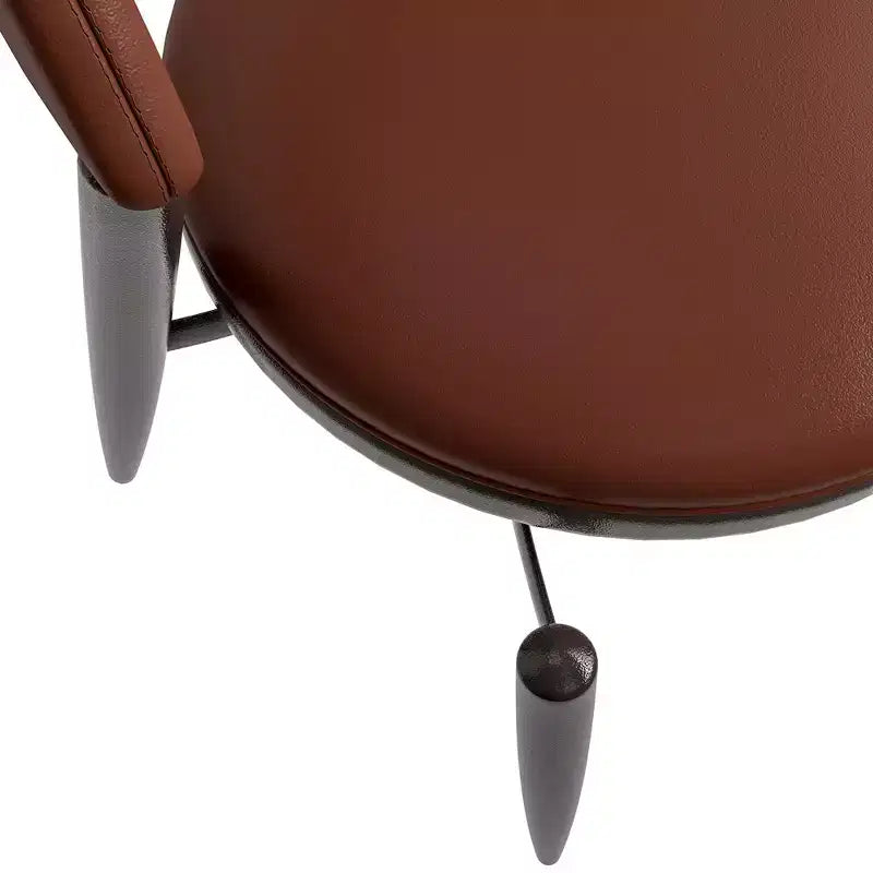 Sedia da pranzo moderna LeisureMod Venice in pelle, sedia laterale accentata imbottita con schienale aperto, con gambe in metallo, sedia da pranzo senza montaggio, set da 4