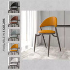 Sedia da pranzo moderna LeisureMod Venice in pelle, sedia laterale accentata imbottita con schienale aperto, con gambe in metallo, sedia da pranzo senza montaggio, set da 4