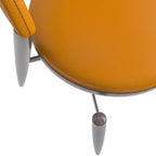 Sedia da pranzo moderna LeisureMod Venice in pelle, sedia laterale accentata imbottita con schienale aperto, con gambe in metallo, sedia da pranzo senza montaggio, set da 4