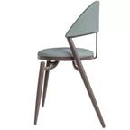 Sedia da pranzo moderna LeisureMod Venice in pelle, sedia laterale accentata imbottita con schienale aperto, con gambe in metallo, sedia da pranzo senza montaggio, set da 4