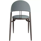 Sedia da pranzo moderna LeisureMod Venice in pelle, sedia laterale accentata imbottita con schienale aperto, con gambe in metallo, sedia da pranzo senza montaggio, set da 4