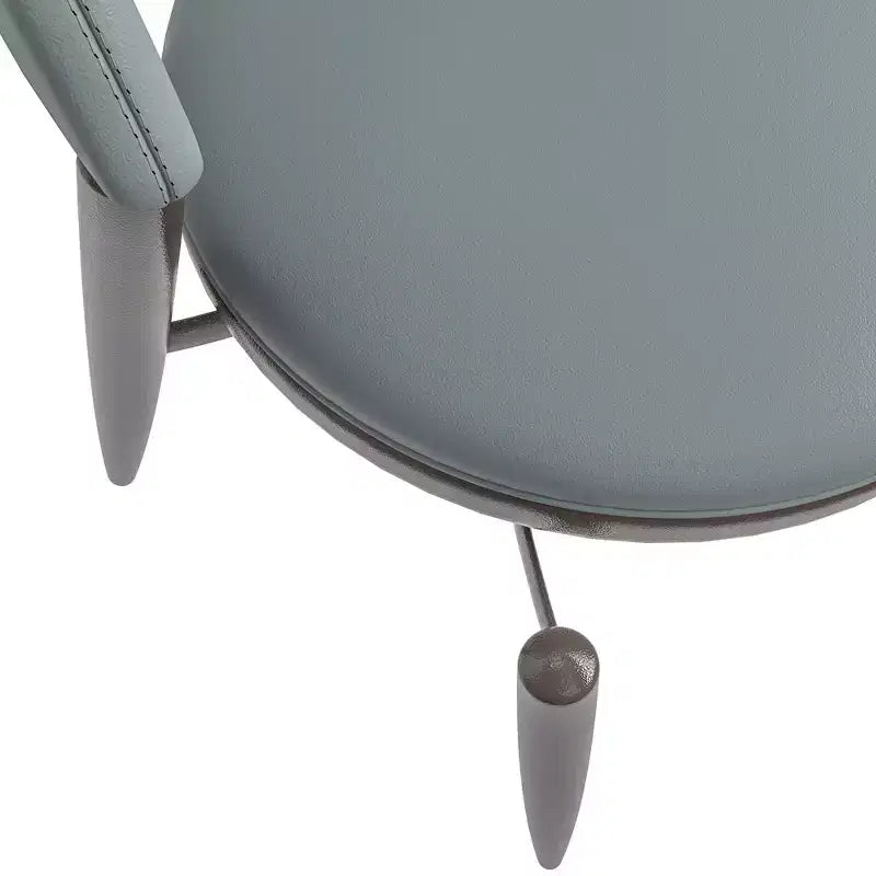 Sedia da pranzo moderna LeisureMod Venice in pelle, sedia laterale accentata imbottita con schienale aperto, con gambe in metallo, sedia da pranzo senza montaggio, set da 4
