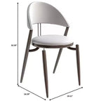 Sedia da pranzo moderna LeisureMod Venice in pelle, sedia laterale accentata imbottita con schienale aperto, con gambe in metallo, sedia da pranzo senza montaggio, set da 4