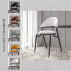 Sedia da pranzo moderna LeisureMod Venice in pelle, sedia laterale accentata imbottita con schienale aperto, con gambe in metallo, sedia da pranzo senza montaggio, set da 4
