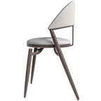 Sedia da pranzo moderna LeisureMod Venice in pelle, sedia laterale accentata imbottita con schienale aperto, con gambe in metallo, sedia da pranzo senza montaggio, set da 4