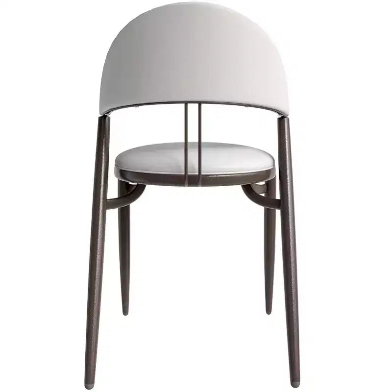 Sedia da pranzo moderna LeisureMod Venice in pelle, sedia laterale accentata imbottita con schienale aperto, con gambe in metallo, sedia da pranzo senza montaggio, set da 4