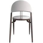 Sedia da pranzo moderna LeisureMod Venice in pelle, sedia laterale accentata imbottita con schienale aperto, con gambe in metallo, sedia da pranzo senza montaggio, set da 4