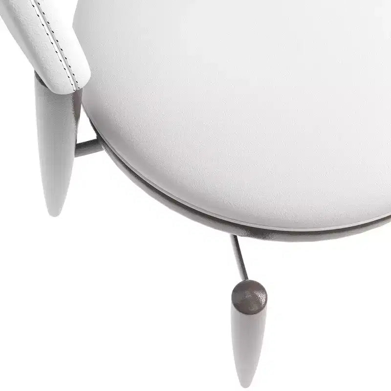 Sedia da pranzo moderna LeisureMod Venice in pelle, sedia laterale accentata imbottita con schienale aperto, con gambe in metallo, sedia da pranzo senza montaggio, set da 4
