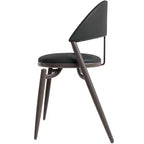 Sedia da pranzo moderna LeisureMod Venice in pelle, sedia laterale accentata imbottita con schienale aperto, con gambe in metallo, sedia da pranzo senza montaggio, set da 4