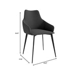 LeisureMod Sonnet Sedie da Pranzo Imbottite in Tessuto con Gambe in Ferro Set di 2 Comode Sedie Laterali Moderne per Sala da Pranzo, Cucina o Soggiorno