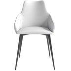 LeisureMod Sonnet Sedie da Pranzo Imbottite in Tessuto con Gambe in Ferro Set di 2 Comode Sedie Laterali Moderne per Sala da Pranzo, Cucina o Soggiorno