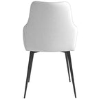 LeisureMod Sonnet Sedie da Pranzo Imbottite in Tessuto con Gambe in Ferro Set di 2 Comode Sedie Laterali Moderne per Sala da Pranzo, Cucina o Soggiorno