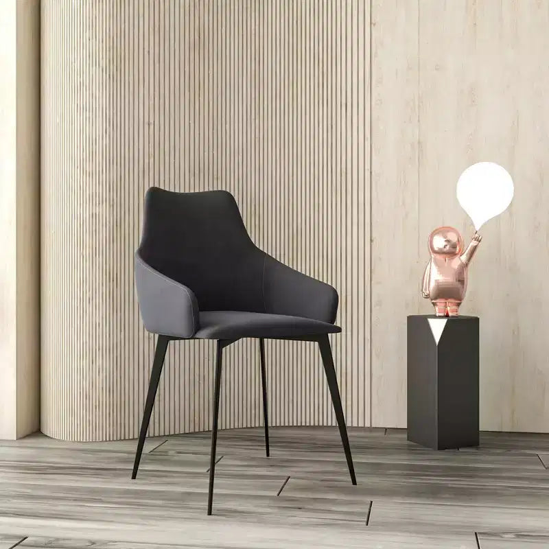 LeisureMod Sonnet Sedie da Pranzo Imbottite in Tessuto con Gambe in Ferro Set di 2 Comode Sedie Laterali Moderne per Sala da Pranzo, Cucina o Soggiorno