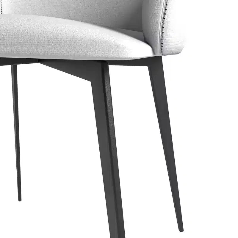 LeisureMod Sonnet Sedie da Pranzo Imbottite in Tessuto con Gambe in Ferro Set di 2 Comode Sedie Laterali Moderne per Sala da Pranzo, Cucina o Soggiorno