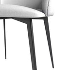 LeisureMod Sonnet Sedie da Pranzo Imbottite in Tessuto con Gambe in Ferro Set di 2 Comode Sedie Laterali Moderne per Sala da Pranzo, Cucina o Soggiorno