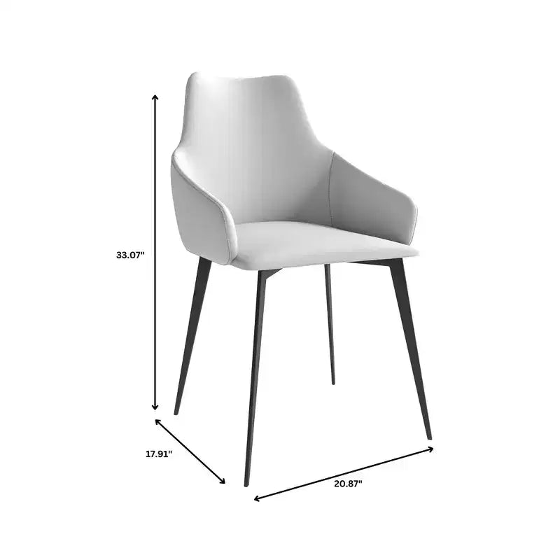 LeisureMod Sonnet Sedie da Pranzo Imbottite in Tessuto con Gambe in Ferro Set di 2 Comode Sedie Laterali Moderne per Sala da Pranzo, Cucina o Soggiorno