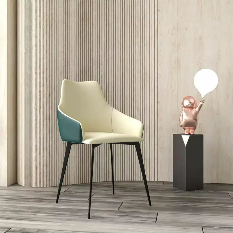 LeisureMod Sonnet Sedie da Pranzo Imbottite in Tessuto con Gambe in Ferro Set di 2 Comode Sedie Laterali Moderne per Sala da Pranzo, Cucina o Soggiorno