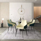 LeisureMod Sonnet Sedie da Pranzo Imbottite in Tessuto con Gambe in Ferro Set di 2 Comode Sedie Laterali Moderne per Sala da Pranzo, Cucina o Soggiorno