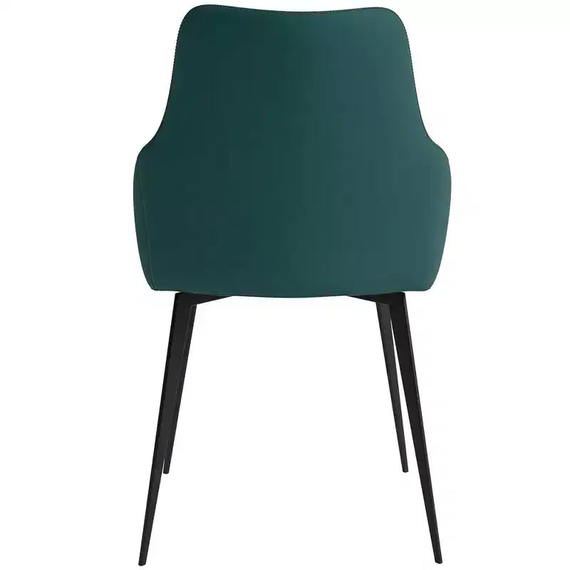 LeisureMod Sonnet Sedie da Pranzo Imbottite in Tessuto con Gambe in Ferro Set di 2 Comode Sedie Laterali Moderne per Sala da Pranzo, Cucina o Soggiorno