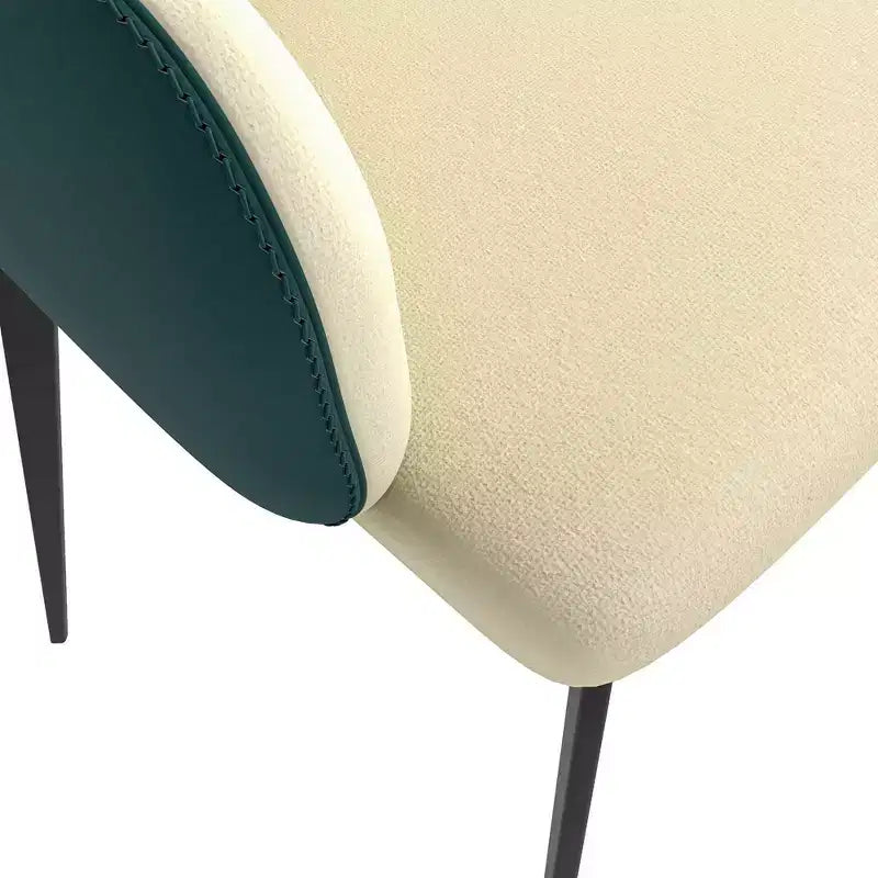 LeisureMod Sonnet Sedie da Pranzo Imbottite in Tessuto con Gambe in Ferro Set di 2 Comode Sedie Laterali Moderne per Sala da Pranzo, Cucina o Soggiorno