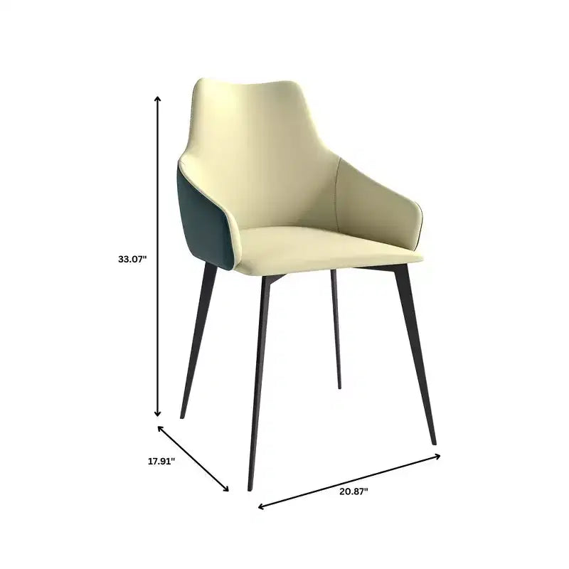 LeisureMod Sonnet Sedie da Pranzo Imbottite in Tessuto con Gambe in Ferro Set di 2 Comode Sedie Laterali Moderne per Sala da Pranzo, Cucina o Soggiorno