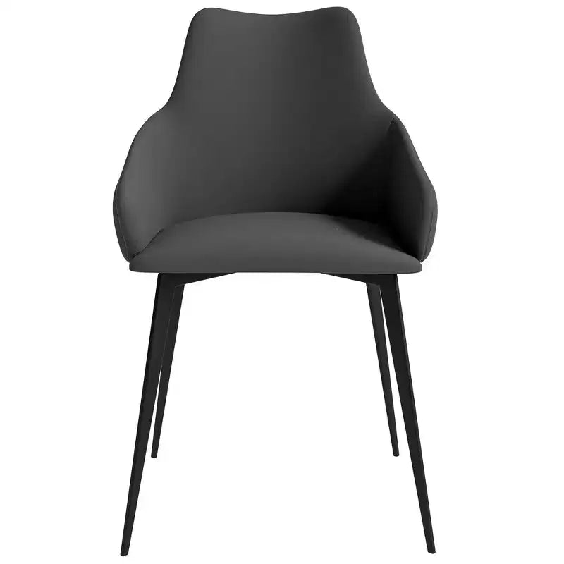 LeisureMod Sonnet Sedie da Pranzo Imbottite in Tessuto con Gambe in Ferro Set di 2 Comode Sedie Laterali Moderne per Sala da Pranzo, Cucina o Soggiorno