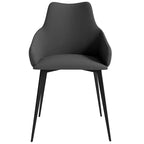 LeisureMod Sonnet Sedie da Pranzo Imbottite in Tessuto con Gambe in Ferro Set di 2 Comode Sedie Laterali Moderne per Sala da Pranzo, Cucina o Soggiorno