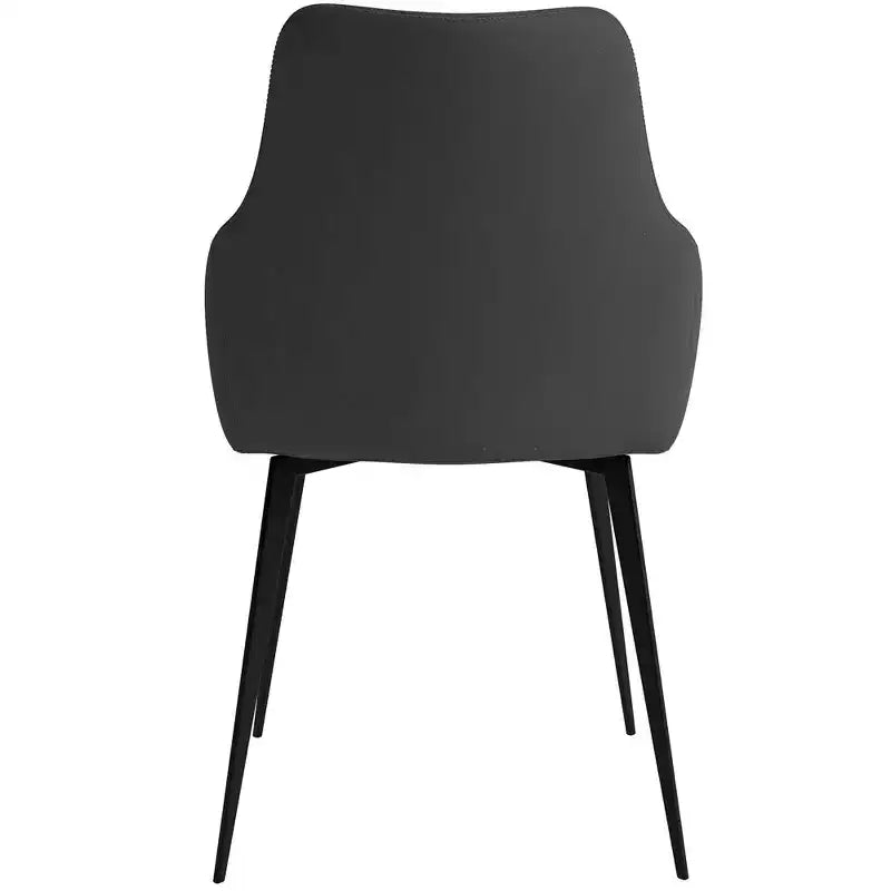 LeisureMod Sonnet Sedie da Pranzo Imbottite in Tessuto con Gambe in Ferro Set di 2 Comode Sedie Laterali Moderne per Sala da Pranzo, Cucina o Soggiorno