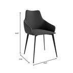 LeisureMod Sonnet Sedie da Pranzo Imbottite in Tessuto con Gambe in Ferro Set di 2 Comode Sedie Laterali Moderne per Sala da Pranzo, Cucina o Soggiorno