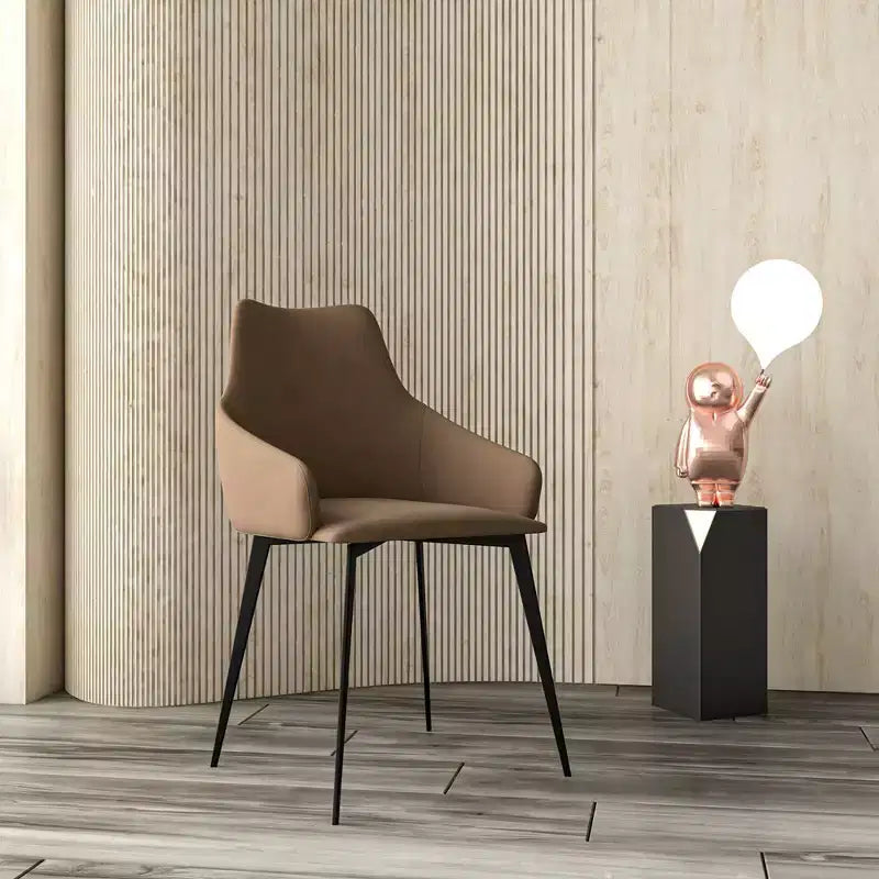 LeisureMod Sonnet Sedie da Pranzo Imbottite in Tessuto con Gambe in Ferro Set di 2 Comode Sedie Laterali Moderne per Sala da Pranzo, Cucina o Soggiorno