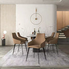 LeisureMod Sonnet Sedie da Pranzo Imbottite in Tessuto con Gambe in Ferro Set di 2 Comode Sedie Laterali Moderne per Sala da Pranzo, Cucina o Soggiorno