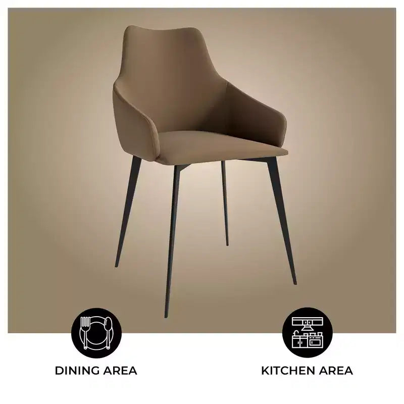 LeisureMod Sonnet Sedie da Pranzo Imbottite in Tessuto con Gambe in Ferro Set di 2 Comode Sedie Laterali Moderne per Sala da Pranzo, Cucina o Soggiorno