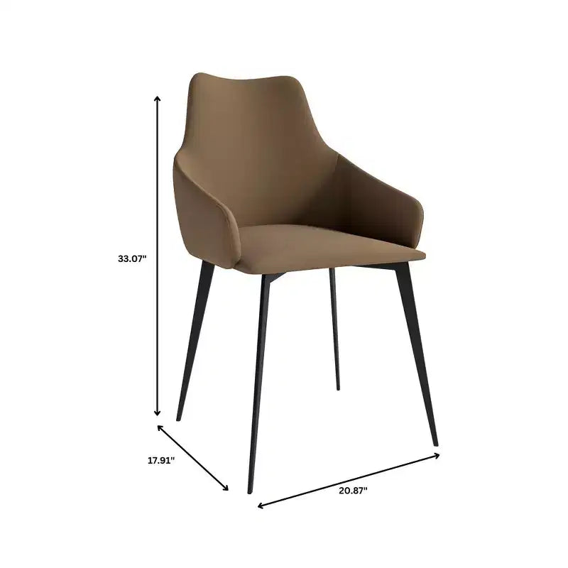 LeisureMod Sonnet Sedie da Pranzo Imbottite in Tessuto con Gambe in Ferro Set di 2 Comode Sedie Laterali Moderne per Sala da Pranzo, Cucina o Soggiorno