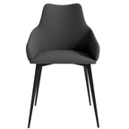 LeisureMod Sonnet Sedie da Pranzo Imbottite in Tessuto con Gambe in Ferro Set di 2 Comode Sedie Laterali Moderne per Sala da Pranzo, Cucina o Soggiorno
