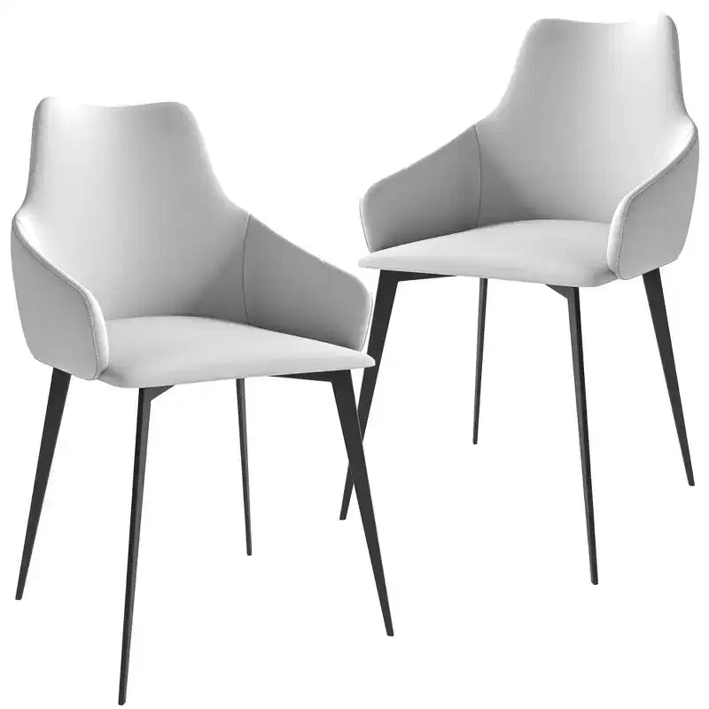 LeisureMod Sonnet Sedie da Pranzo Imbottite in Tessuto con Gambe in Ferro Set di 2 Comode Sedie Laterali Moderne per Sala da Pranzo, Cucina o Soggiorno