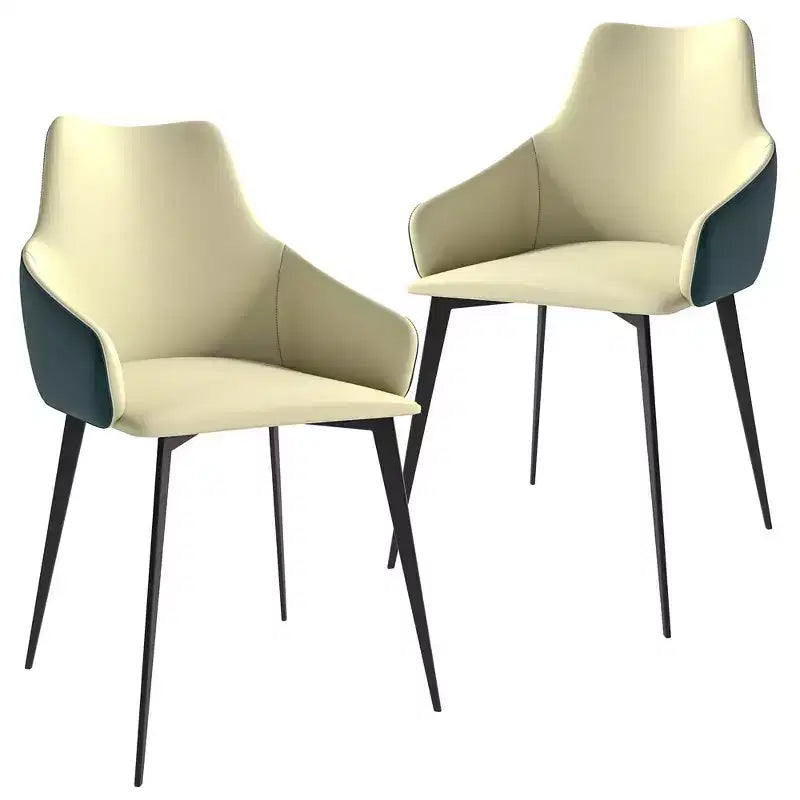 LeisureMod Sonnet Sedie da Pranzo Imbottite in Tessuto con Gambe in Ferro Set di 2 Comode Sedie Laterali Moderne per Sala da Pranzo, Cucina o Soggiorno