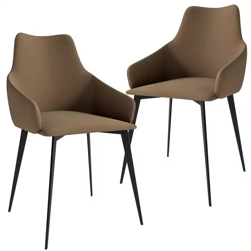 LeisureMod Sonnet Sedie da Pranzo Imbottite in Tessuto con Gambe in Ferro Set di 2 Comode Sedie Laterali Moderne per Sala da Pranzo, Cucina o Soggiorno