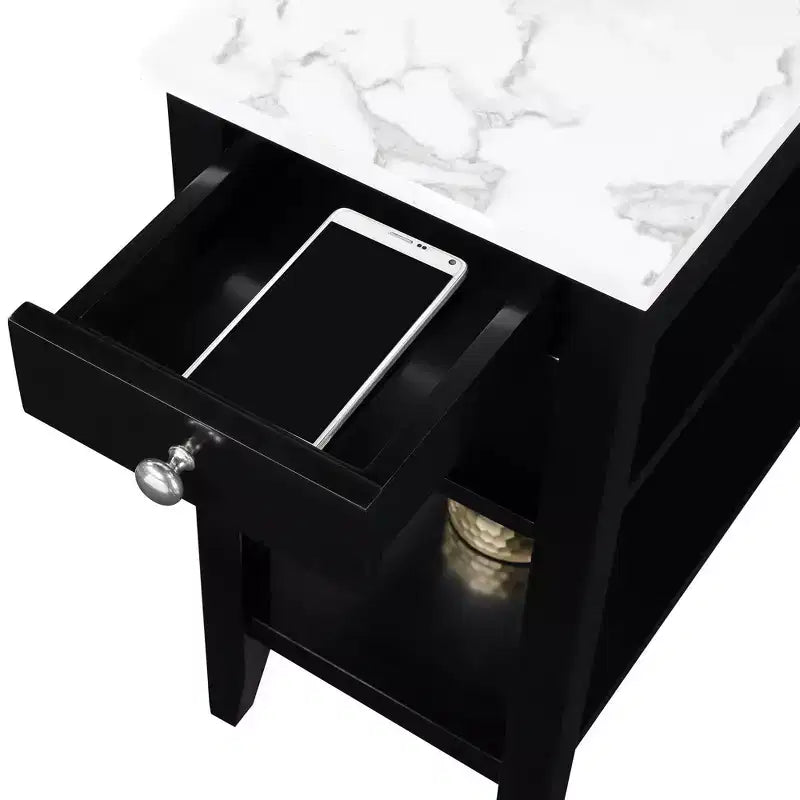 Tavolino finale/laterale Breighton Home American Heritage 1 cassetto con ripiani