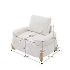 Hyleory Poltrona da salotto in velluto da 117 cm con pouf, set poltrona e poggiapiedi in velluto a coste stile Mid-Century Modern, poltrona club imbottita con braccioli a vasca