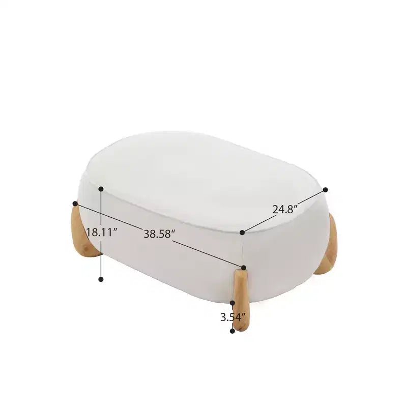 Hyleory Poltrona da salotto in velluto da 117 cm con pouf, set poltrona e poggiapiedi in velluto a coste stile Mid-Century Modern, poltrona club imbottita con braccioli a vasca