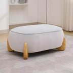 Hyleory Poltrona da salotto in velluto da 117 cm con pouf, set poltrona e poggiapiedi in velluto a coste stile Mid-Century Modern, poltrona club imbottita con braccioli a vasca