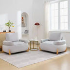 Hyleory Poltrona da salotto in velluto da 117 cm con pouf, set poltrona e poggiapiedi in velluto a coste stile Mid-Century Modern, poltrona club imbottita con braccioli a vasca