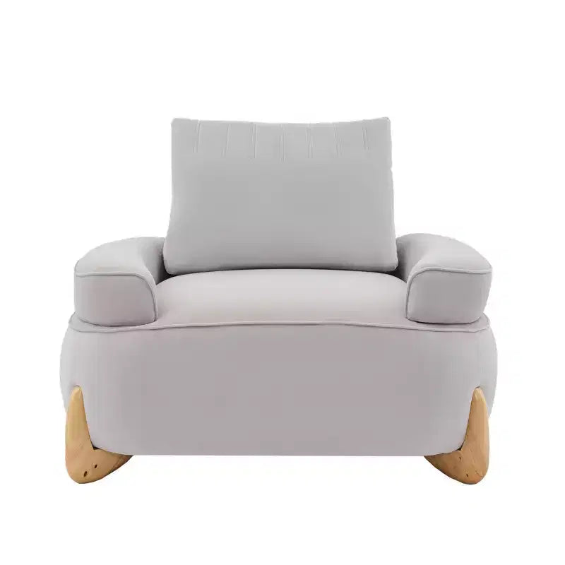 Hyleory Poltrona da salotto in velluto da 117 cm con pouf, set poltrona e poggiapiedi in velluto a coste stile Mid-Century Modern, poltrona club imbottita con braccioli a vasca