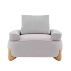 Hyleory Poltrona da salotto in velluto da 117 cm con pouf, set poltrona e poggiapiedi in velluto a coste stile Mid-Century Modern, poltrona club imbottita con braccioli a vasca