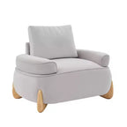 Hyleory Poltrona da salotto in velluto da 117 cm con pouf, set poltrona e poggiapiedi in velluto a coste stile Mid-Century Modern, poltrona club imbottita con braccioli a vasca