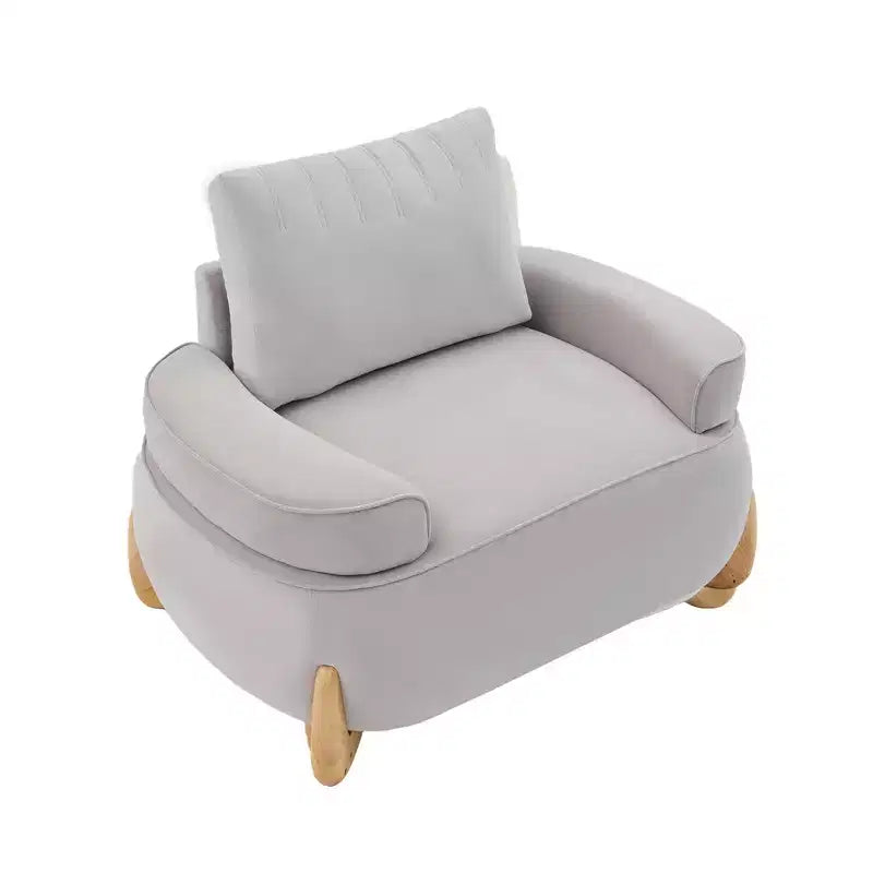Hyleory Poltrona da salotto in velluto da 117 cm con pouf, set poltrona e poggiapiedi in velluto a coste stile Mid-Century Modern, poltrona club imbottita con braccioli a vasca