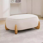 Hyleory Poltrona da salotto in velluto da 117 cm con pouf, set poltrona e poggiapiedi in velluto a coste stile Mid-Century Modern, poltrona club imbottita con braccioli a vasca