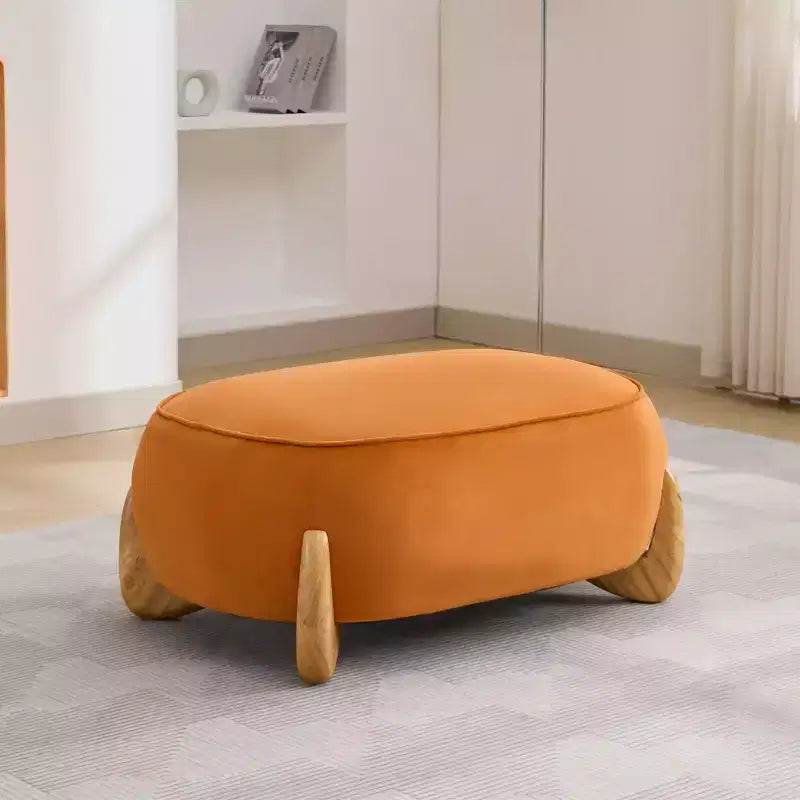 Hyleory Poltrona da salotto in velluto da 117 cm con pouf, set poltrona e poggiapiedi in velluto a coste stile Mid-Century Modern, poltrona club imbottita con braccioli a vasca
