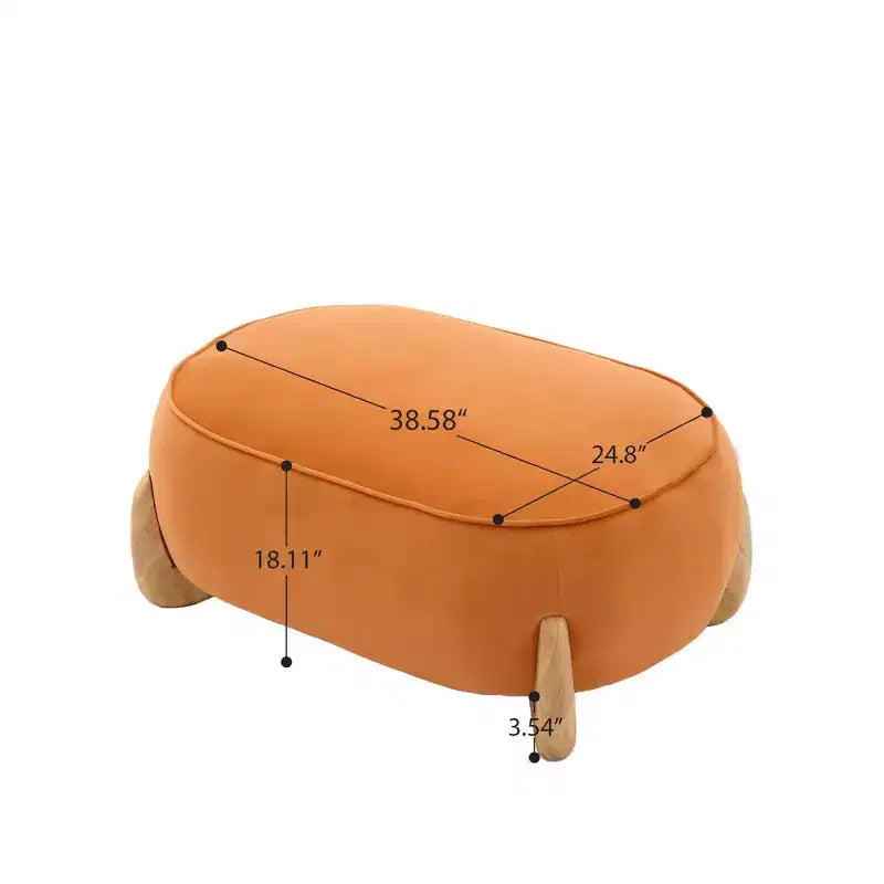 Hyleory Poltrona da salotto in velluto da 117 cm con pouf, set poltrona e poggiapiedi in velluto a coste stile Mid-Century Modern, poltrona club imbottita con braccioli a vasca