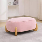 Hyleory Poltrona da salotto in velluto da 117 cm con pouf, set poltrona e poggiapiedi in velluto a coste stile Mid-Century Modern, poltrona club imbottita con braccioli a vasca